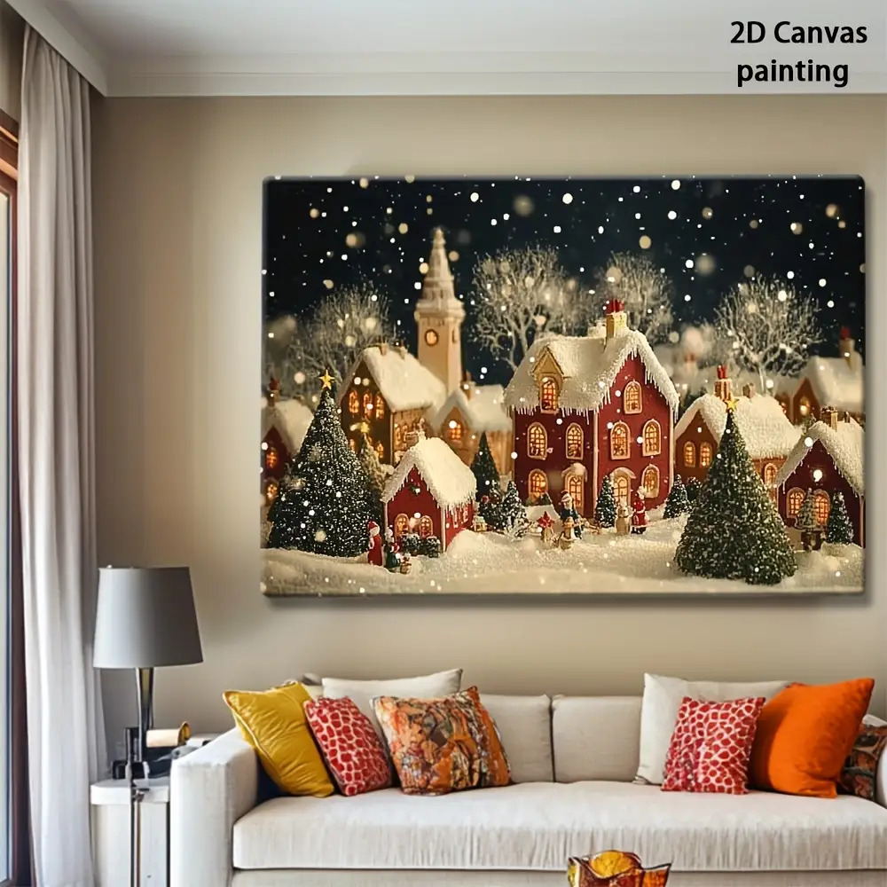 Canvas Wrap Ready - 1pc 2d retro véspera de natal