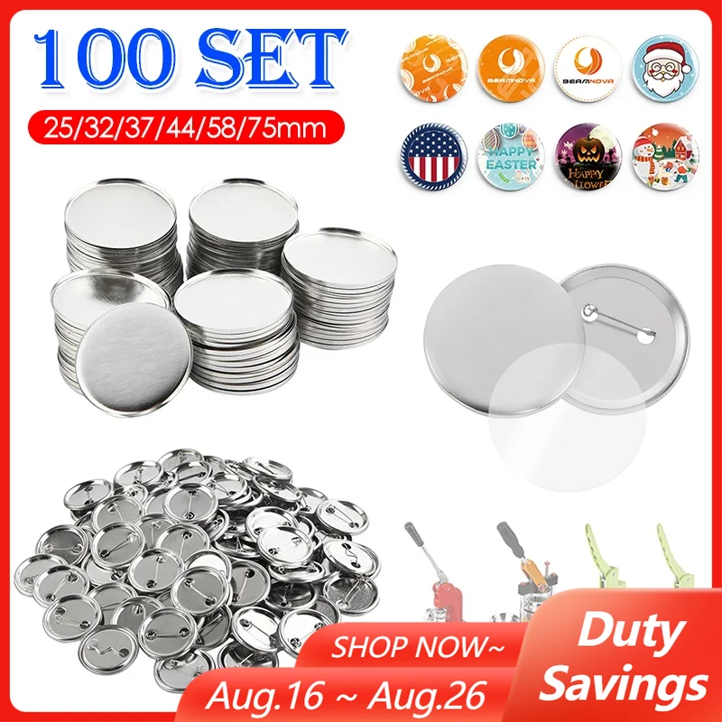 Button Badge Blank - 100 conjunto em branco crachá pino