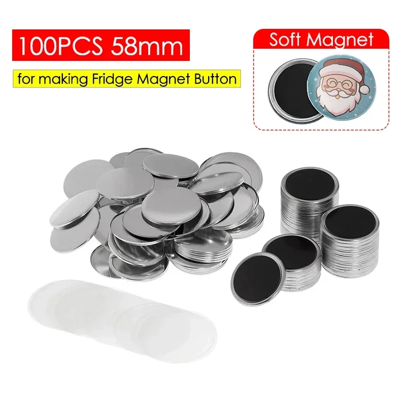 Button Badge Blank - 50/100 pçs 25-75mm ímã geladeira crachá