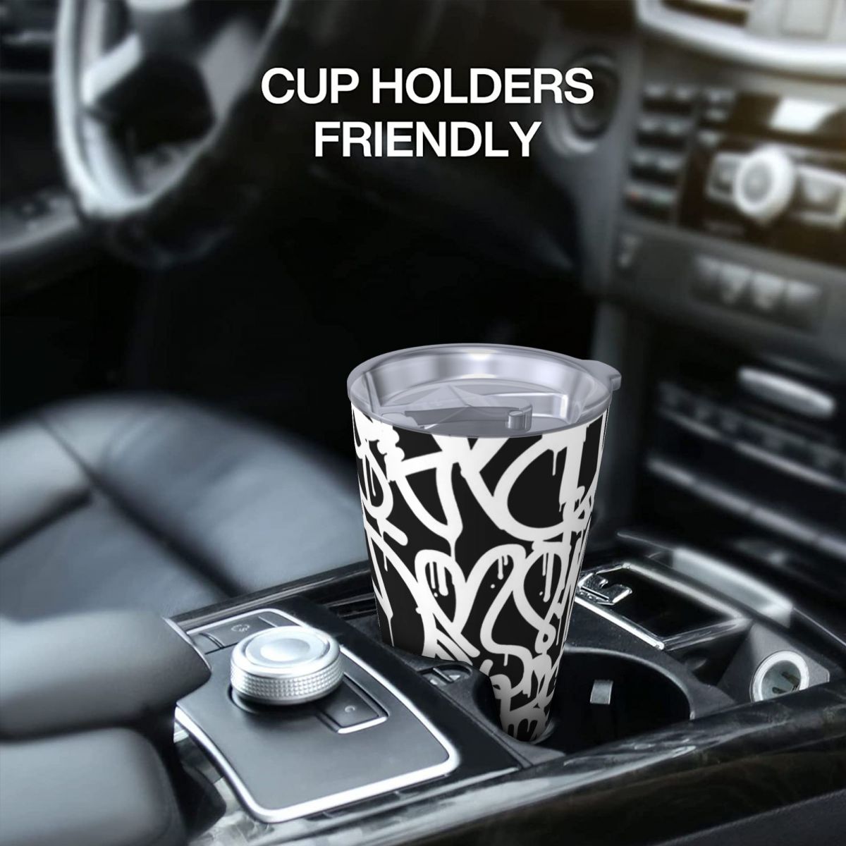 Preto e branco graffiti copo d - Tumbler 20Oz White avaliação e preço