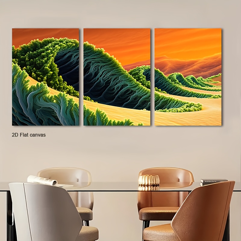 3 peças de Arte de Parede Abst - Canvas Wrap Ready avaliação e preço
